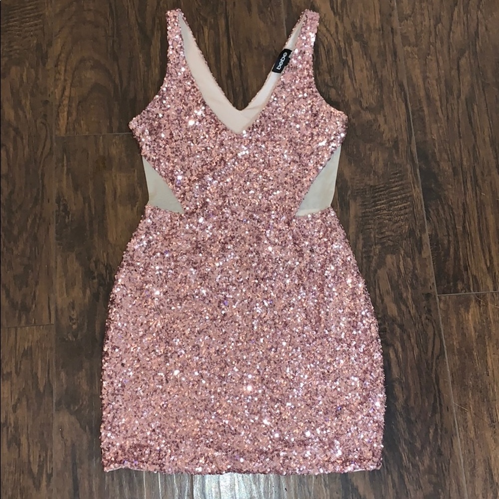 Sparkly Soft Pink Bebe Dress